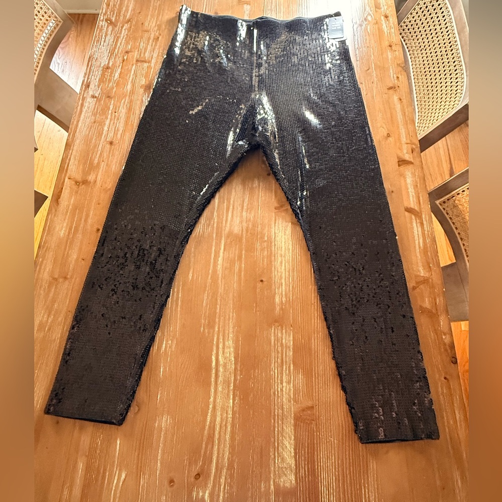 Express Black Sequin Leggings